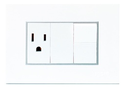 [Z316-W] Igoto - Interruptor Simple + Toma Corriente Serie Z [Blanco]