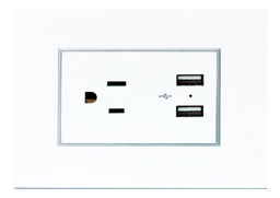 [Z105U-W] Igoto - Toma Corriente con Tierra + 2 USB Serie Z [Blanco]