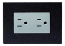 [Z105/2-B] Igoto - Toma Corriente Doble con Tierra Serie Z [Negro]
