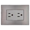 [I105/2] Igoto - Toma Corriente Doble con Tierra Serie Inox
