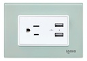 [Z105U-A] Igoto - Toma Corriente con Tierra + 2 USB Serie Z [Acrilico]