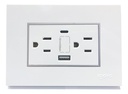 [Z105/2U-C-W] Igoto - Toma Corriente con Tierra + USB y Tipo C Serie Z [Blanco]