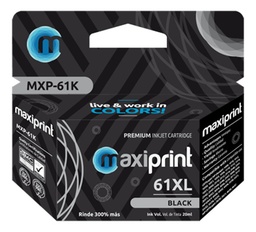 [61XL-NEGRO] Maxiprint - Cartucho Tinta Negro 61XL