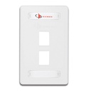 [10GMX-FPS02-02B] Siemon - Placa de Pared Face Plate Modular 10G MAX de 2 Salidas Color Blanco Versión Bulk [Sin Empaque Individual]