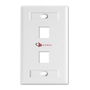 [KFP-S-02-02S] Siemon - Placa de pared Face Plate Keystone de 2 Salidas Color blanco para Jacks Keystone Z-MAX y MAX