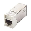 [Z6A-S02B] Siemon - Jack Coupler Z-MAX Cat6A Blindado Montaje Híbrido en Placa de Pared [Plano y Angulado] Color Blanco