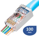 [STC-RJ45-CAT6-PS] STC - Conector RJ45 Blindado Categoria 6 Pass-Through Pasante [100 Unidades]