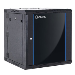 [WMG6515-550-BLACK] Onlink - Rack de Pared [15U] Cerrado Abatible 600x550x769mm con 3 Cerraduras y Puerta de Vidrio [Negro]