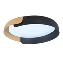 [S-702NM] Lucerna - Lampara de Techo Plafon Decorativo Menguante 32W Negro/Madera [460mmx80mm] C/Control Dimerizable 3K-4K-6K Superficial