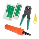 [KITRED-3PCS] Wireplus - Kit [1] Crimpeador + Ponchadora + Tester