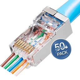 [ATB-CRJ45F6FC] Beconnect - Conector RJ45 Blindado CAT6 (Categoria 6) FTP Passtrough [50 Unidades]
