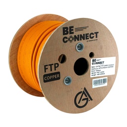[ATB-CFC6AINDCOP1] Beconnect - Cable FTP Apantallado CAT6A (Categoria 6A) 100% Cobre Interior (Naranja) [Bobina 100 Metros]