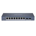 [DS-3E1510P-SI] Hikvision - Switch POE 8 Puertos Gigabit Puertos POE + 2 Puerto Fibra Optica Gigabit
