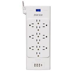 [FSP-1221USBCW] Forza - Protector de Voltaje 1625W/2700J 110V/240V [12] Tomas + [3] USBA + [1] USBC
