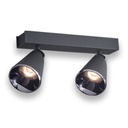 [S-VULCANO-A-N-2] Lucerna - Lampara tipo Aplique Negra 24W dos focos 3 Tonos de Luz 3k - 4k - 6k