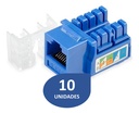 [WP-KRJ-C5EBLUE-10UND] Wireplus - Conector Keystone Jack Coupler RJ-45 Categoria 5E Azul [10 Unidades]