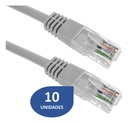 [WP-PC-C6-1GRAY-10UND] Wireplus - Patch Cord UTP Categoria 6 Color Gris [1 Metro] [10 Unidades]