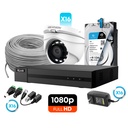 [KITCAM06] Hikvision/HiLook - Kit Cámaras de Seguridad 16CH 16 Domo Metal HD 1080P [2MP] 1Tb con Accesorios