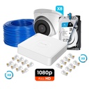 [KITCAM12] Hikvision - Kit Cámaras de Seguridad 8CH IP POE 8 Domo Plastico HD 1080P [2MP] 1Tb con Accesorios