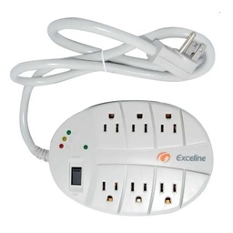 [GSM-MT120SE] Exceline - Regleta Protector de Voltaje Multitoma con Supresor de Pico 120V 6 Tomas 15A 1800W