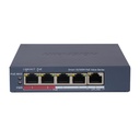 [DS-3E1105P-EI/M-V2] Hikvision - Switch POE+ 4 Puertos a 10/100 Mbps + 1 Puerto Uplink Modo Extendido hasta 300 Metros 45W