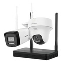 [DS-J142I/NKS422W02H] Hikvision - Kit IP Inalámbrico [2Mp] NVS 4 Canales Wi-Fi 1 Cámara Bullet Exterior + 1 Cámara Turret Interior con Lente 2.8 mm y Dual Light Audio Bidireccional Soporta Micro SD de 512 GB