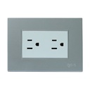 [Z105/2-S] Igoto - Toma Corriente Doble con Tierra Serie Z [Plata]