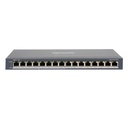 [DS-3E0516P-O(O-STD)] Hikvision - Switch Gigabit de 16 Puertos con 8 Puertos POE+ 8 Puertos Gigabit