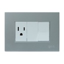 [Z316-S] Igoto - Interruptor Simple + Toma Corriente Serie Z [Plata]