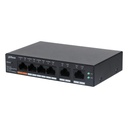 [DH-CS4006-4GT-60] Dahua - Switch PoE de 6 Puertos Gigabit 4 Puertos PoE 10/100/1000 2 Puertos Uplink 10/100/1000 60W Totales Administrable en la Nube por DoLynk Care PoE Hasta 250 Metros Switching 12 Gbps Carcasa Metalica