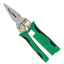 [STC-STRP-8IN1] STC - Alicate Multifuncional 8 en 1 de Acero Inoxidable para Electricista con Pelador de Cables Probador de Voltaje Enrollador de Cables con Lapiz Medidor