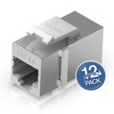 [UACC-Keystone-Coupler-C6A] Ubiquiti - Conector Keystone Jack Coupler Cat6a (Categoria 6a) de Acero Inoxidable [Plateado] [12 Unidades]