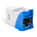 [U6-H06NB] Siemon - Jack RJ45 Cat6 Tipo 110 Montaje híbrido en Placa de Pared [Plano y Angulado] Color Azul [Unidad]