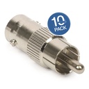 Adaptador BNC Hembra a RCA Macho [10 Unidades]