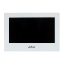 [DHI-VTH2621GW-P] Dahua - Monitor [Blanco] para Videoportero IP Touch de 7" con Puerto PoE (Admite 9 Extensiones Villa 4 de Apartamento) Uso en Interiores