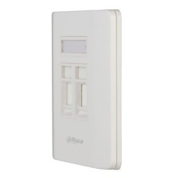 [DH-PFM3971-US-2] Dahua - Face Plate 2 Puertos Placa Frontal de Pared para Keystone con Etiqueta Integrada Blanco