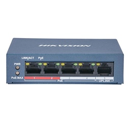 [DS-3E0105P-E/M(B)(O-STD)] Hikvision - Switch POE 4 Puertos a 10/100 Mbps + 1 Puerto Uplink