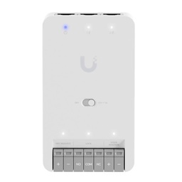 [UA-Hub-Door-Mini] Ubiquiti - Centro de Control de Acceso Compacto UniFi Terminal de Bloqueo 12V Entradas Adicionales Sensor y Botón Alimentación PoE++ Conexión para Dos Lectores o Cámaras Uso Interior