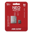 [HS-TF-C1-64GB/Adapter] Hiksemi By Hikvision- Memoria Flash 64GB microSDXC Clase 10 NEO con Adaptador
