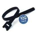 [LP-CINTAV-B12X20-100UND] Wiretech - Cinta Velcro Negra 12x20cm [100 Unidades]