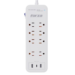 [FSP-821USBC] Forza: Protector Contra Sobretensiones 1625W/2450J 8 Tomas 2 USB-A 1 USB-C 110V/220V