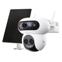[CS-HB90f/SP-R100(5MP+5MP+5MP)] Ezviz - Kit Cámara IP PT Inalámbrica HD 3K Triple Lente [5MP] + [5MP] + [5MP] Wi-Fi con Batería y Panel Solar Zoom Híbrido 12x Reconocimiento Facial Local Exterior